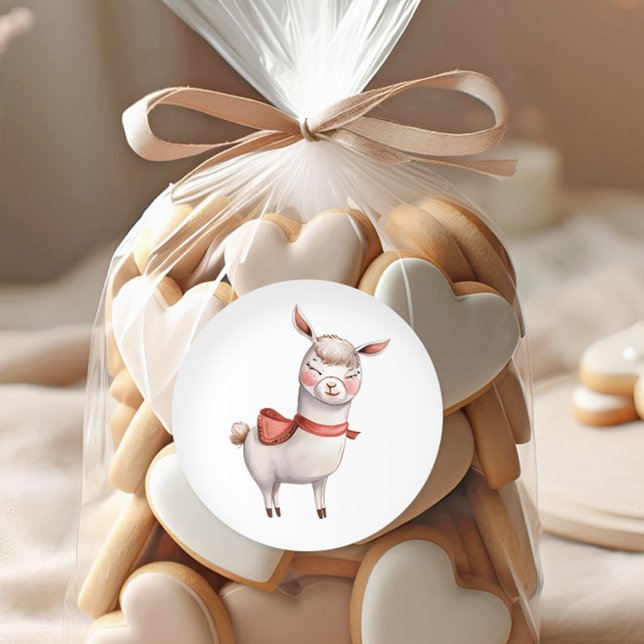 Étiquette de la Saint-Valentin lama mignon, Saint- (Créateur téléchargé)