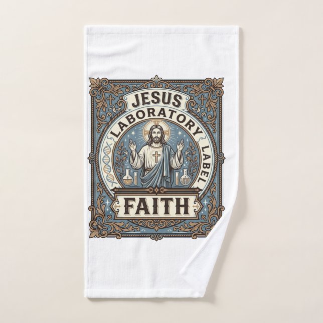 étiquette de laboratoire Jésus Foi Jésus Laboratoi (Serviette à main)