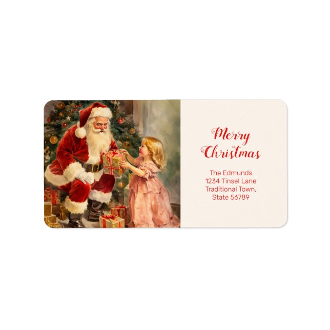 Étiquette de l'adresse de déclaration de Père Noël (Devant)