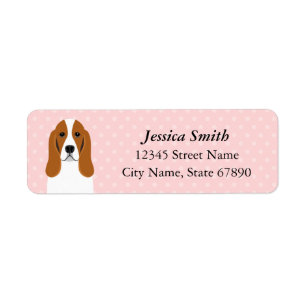 Étiquette de l'adresse de retour Basset Hound