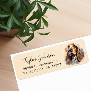Étiquette de l'adresse de retour Basset Hound