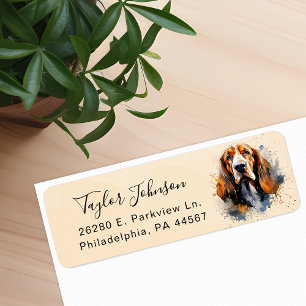 Étiquette de l'adresse de retour Basset Hound
