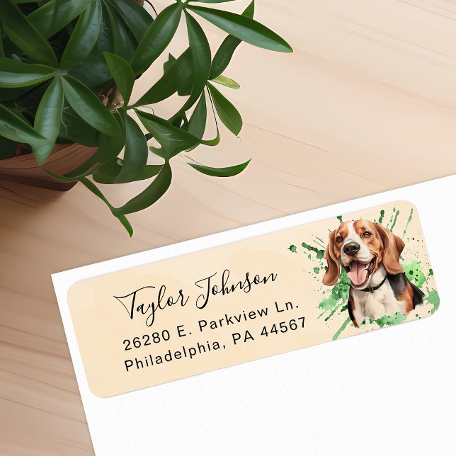 Étiquette de l'adresse de retour beagle (Créateur téléchargé)
