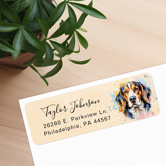 Étiquette de l'adresse de retour beagle (Créateur téléchargé)