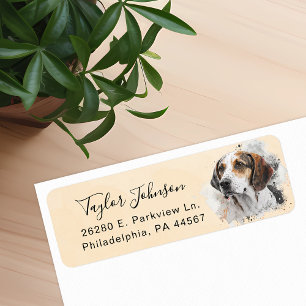Étiquette de l'adresse de retour beagle