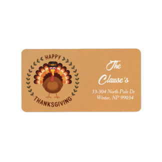 Étiquette de l'adresse de retour bon thanksgiving