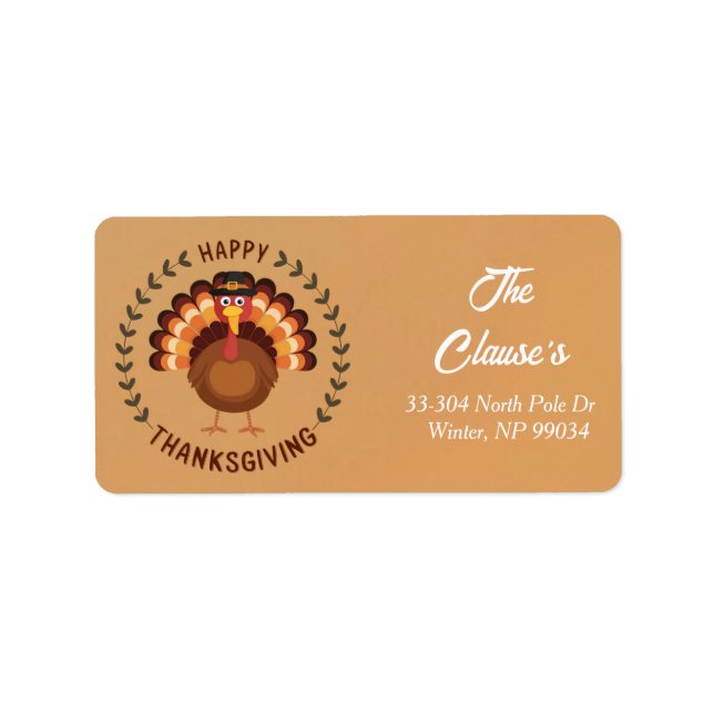Étiquette de l'adresse de retour bon thanksgiving  (Devant)