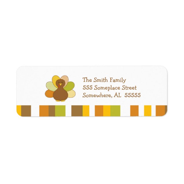 Étiquette de l'adresse de retour bon thanksgiving  (Devant)