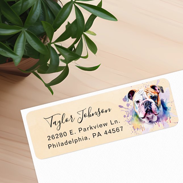 Étiquette de l'adresse de retour Bulldog (Créateur téléchargé)