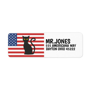 Étiquette de l'adresse de retour CAT PATRIOTIQUE