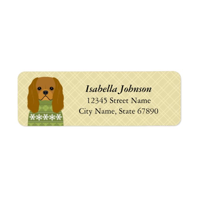 Étiquette de l'adresse de retour Cavalier King Cha (Devant)