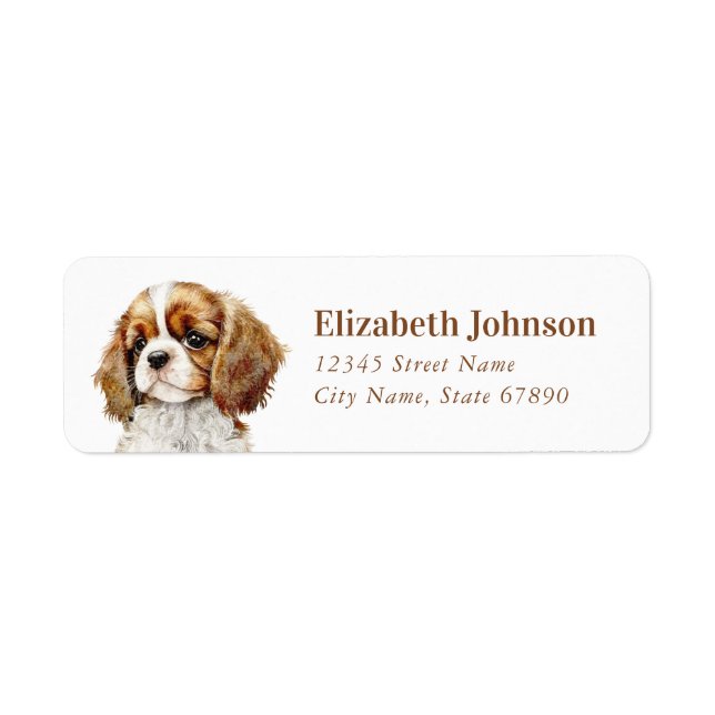 Étiquette de l'adresse de retour Cavalier King Cha (Devant)