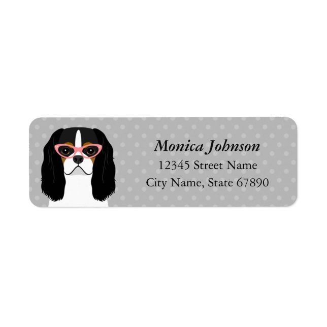 Étiquette de l'adresse de retour Cavalier King Cha (Devant)
