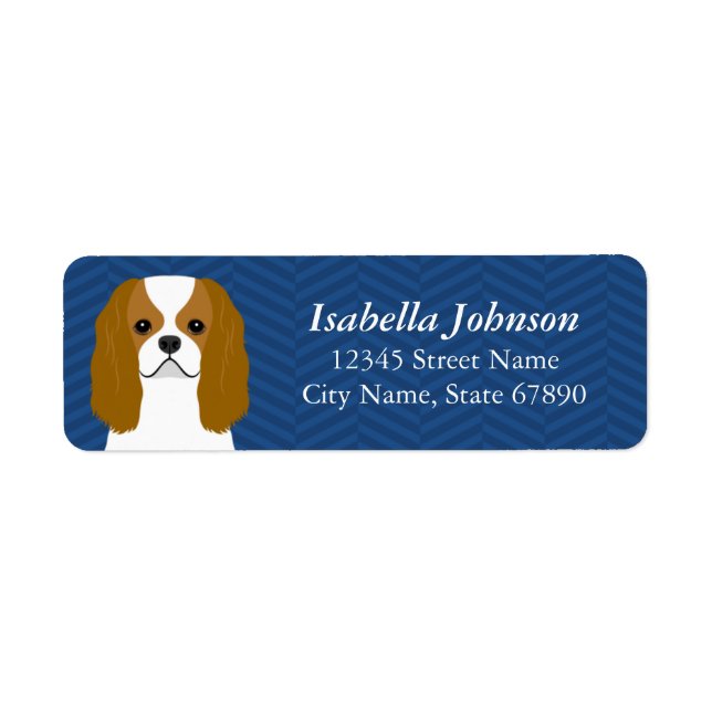 Étiquette de l'adresse de retour Cavalier King Cha (Devant)