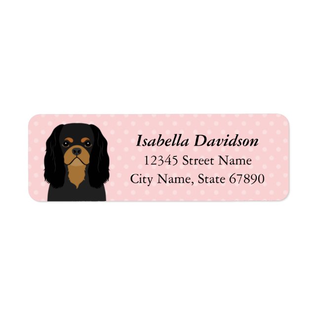 Étiquette de l'adresse de retour Cavalier King Cha (Devant)