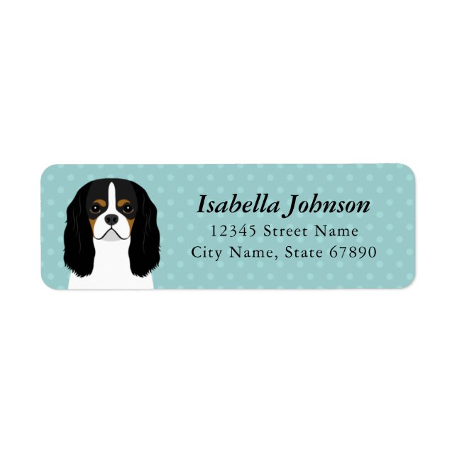 Étiquette de l'adresse de retour Cavalier King Cha (Devant)