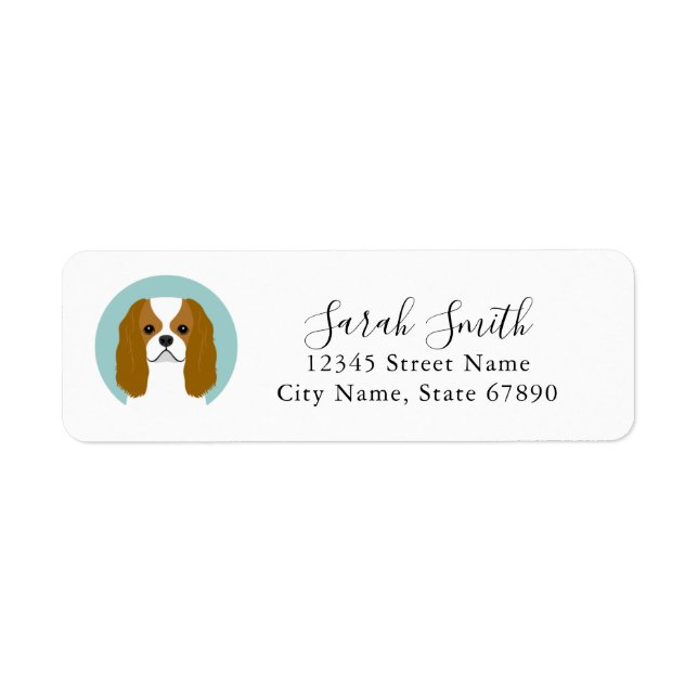 Étiquette de l'adresse de retour Cavalier King Cha (Devant)