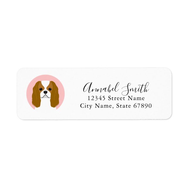 Étiquette de l'adresse de retour Cavalier King Cha (Devant)