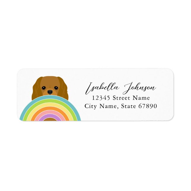 Étiquette de l'adresse de retour Cavalier King Cha (Devant)