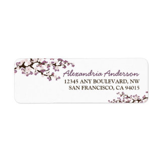 Étiquette de l'adresse de retour Cherry Blossom (v