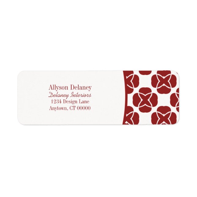 Étiquette de l'adresse de retour classique (Devant)