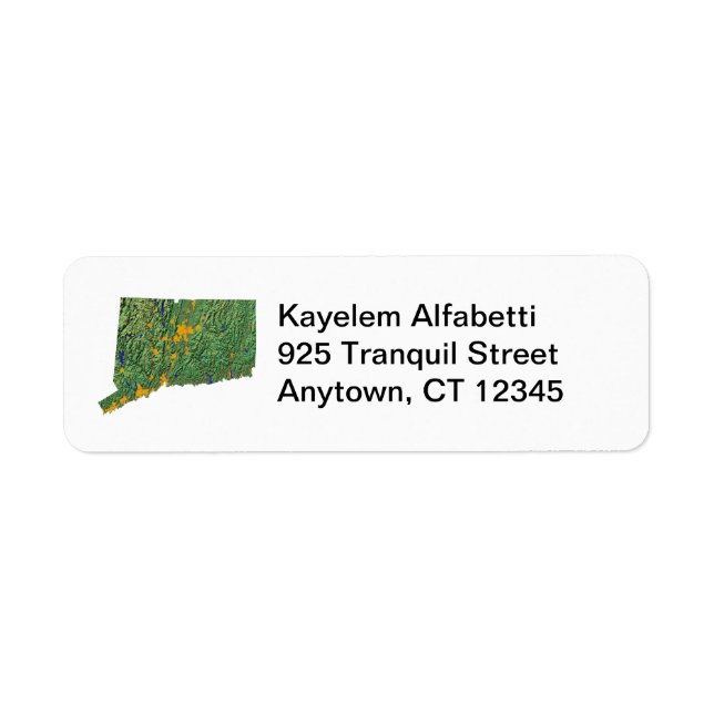 Étiquette de l'adresse de retour Connecticut Map (Devant)