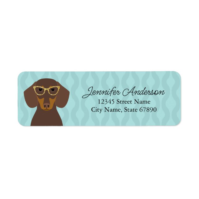Étiquette de l'adresse de retour Dachshund (Devant)