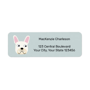 Étiquette de l'adresse de retour de Bulldog en fra