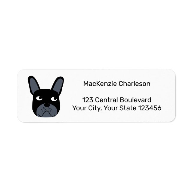 Étiquette de l'adresse de retour de Bulldog en fra (Devant)