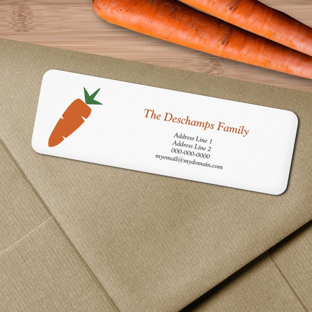 Étiquette de l'adresse de retour de carotte (Carrot Return Address Label)