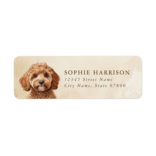 Étiquette de l'adresse de retour de Cavoodle (Devant)