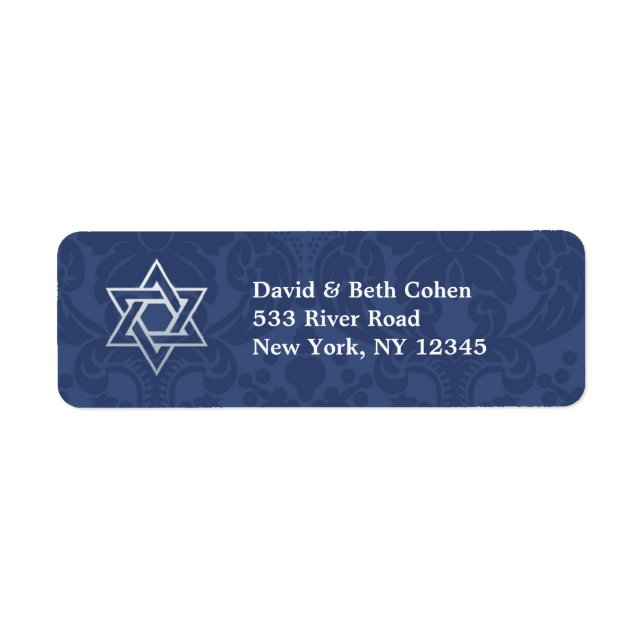 Étiquette de l'adresse de retour de David Jewish (Devant)