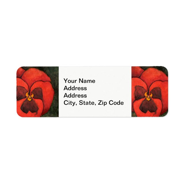 Étiquette de l'adresse de retour de fleurs, sanser (Devant)
