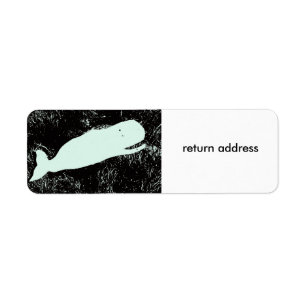 étiquette de l'adresse de retour de la baleine bla