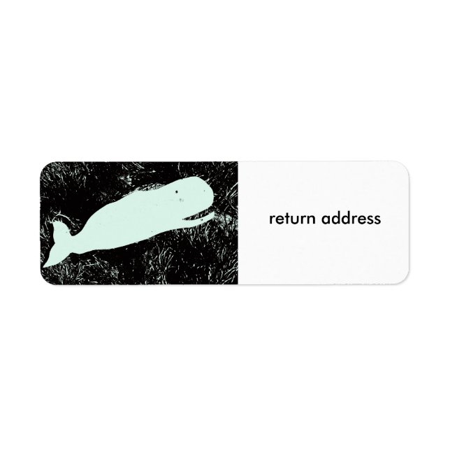 étiquette de l'adresse de retour de la baleine bla (Devant)