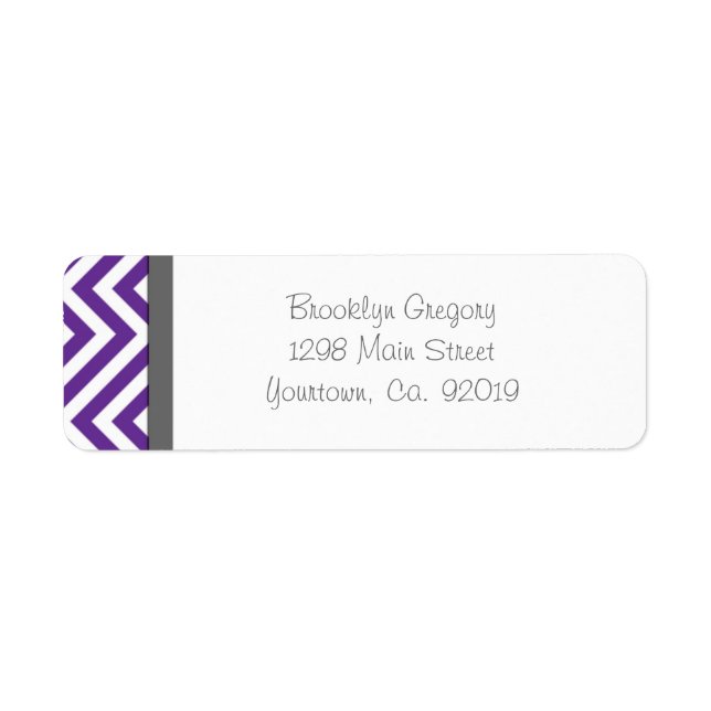 Étiquette de l'adresse de retour de la bande pourp (Devant)