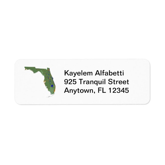Étiquette de l'adresse de retour de la carte de Fl (Devant)
