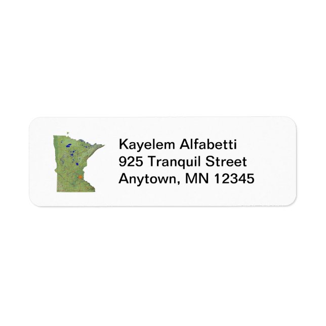 Étiquette de l'adresse de retour de la carte Minne (Devant)