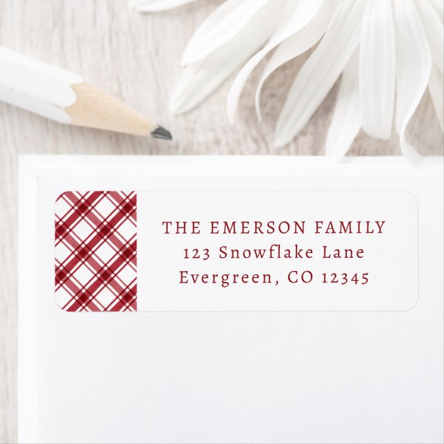 Étiquette de l'adresse de retour de la carte rouge (En situation)