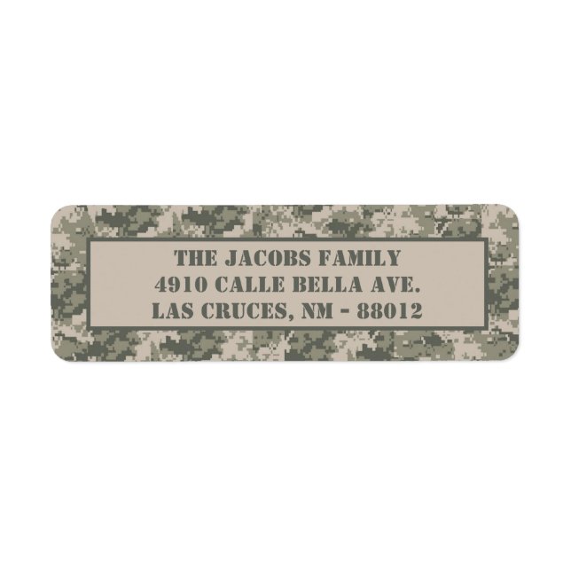 Étiquette de l'adresse de retour de l'ACU ARMÉE AC (Devant)