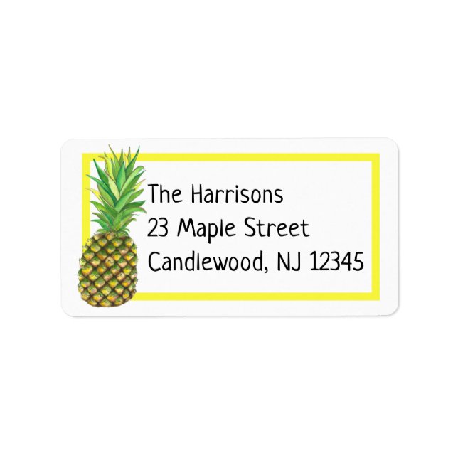 Étiquette de l'adresse de retour de l'ananas (Devant)