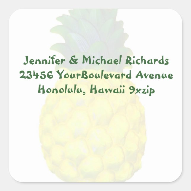 Étiquette de l'adresse de retour de l'ananas (Devant)