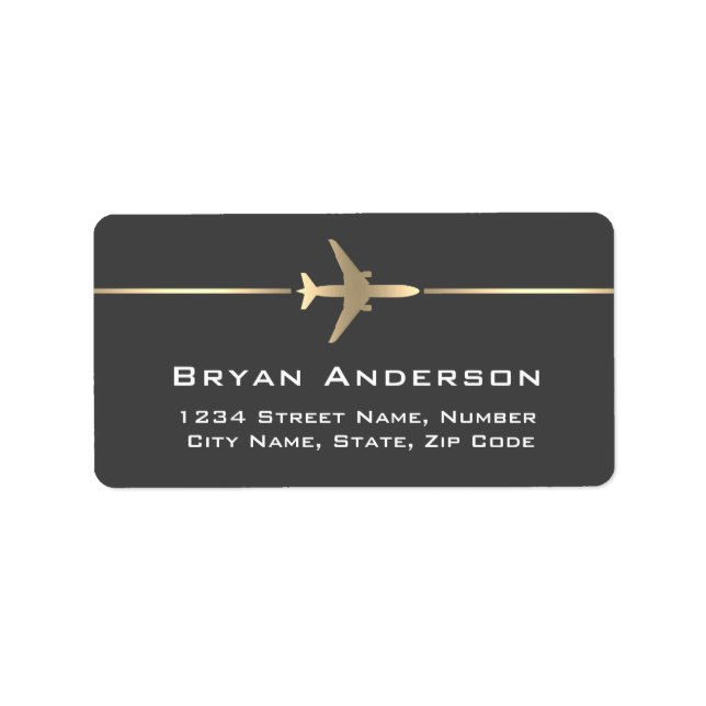 Étiquette de l'adresse de retour de l'avion Jet (Devant)
