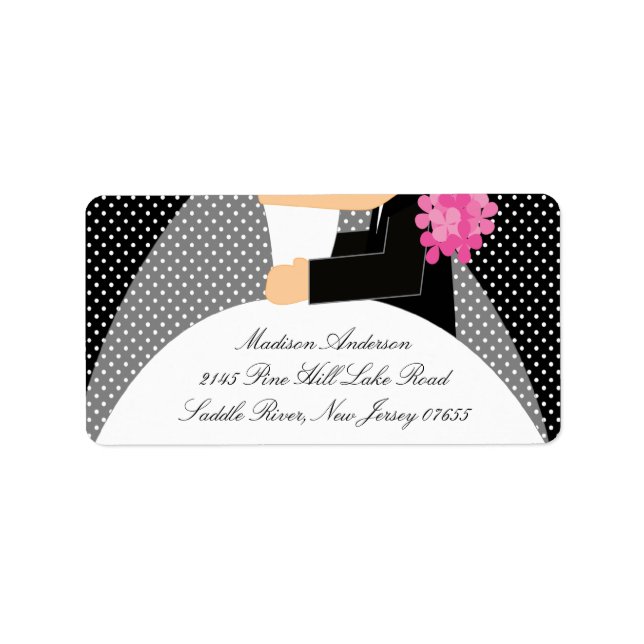 Étiquette de l'adresse de retour de mariée et de c (Devant)