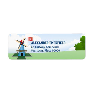 Étiquette de l'adresse de retour de mini-golf WInd