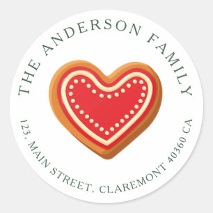 Étiquette de l'adresse de retour de Noël du cookie