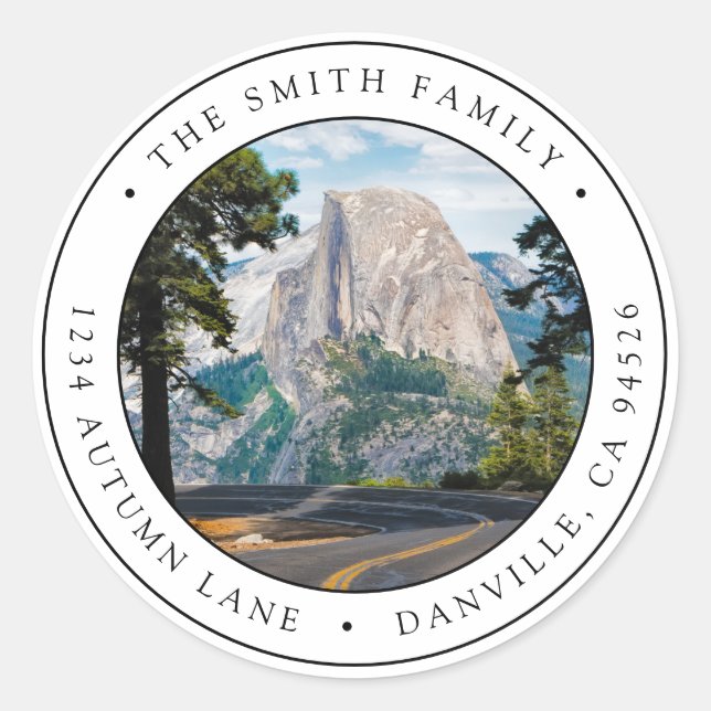 Étiquette de l'adresse de retour de photo ronde pe (Devant)