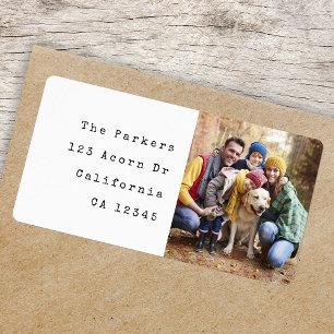 Étiquette de l'adresse de retour de photos famille