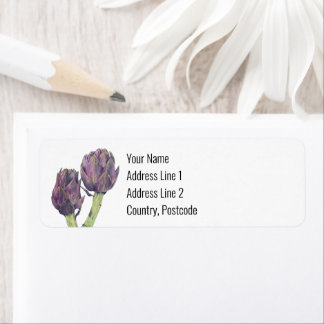 Étiquette de l'adresse de retour de Purple Articho