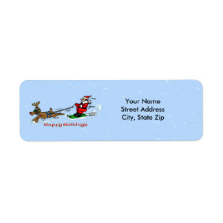 Étiquette de l'adresse de retour de ski père Noël
